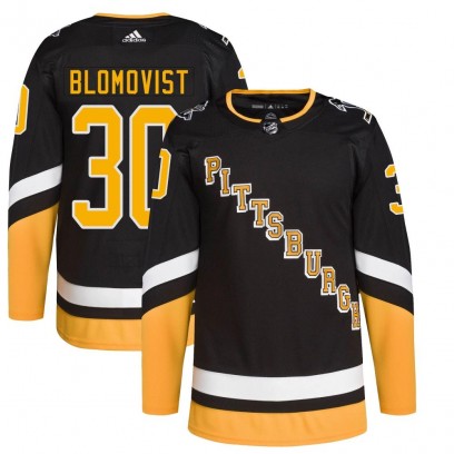 Youth Authentic Pittsburgh Penguins Joel Blomqvist Adidas 2021/22 Alternate Primegreen Pro Player Jersey - Black