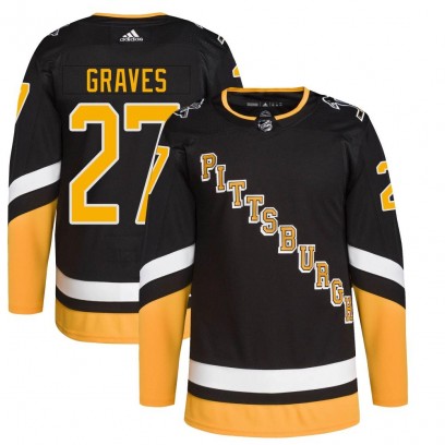 Youth Authentic Pittsburgh Penguins Ryan Graves Adidas 2021/22 Alternate Primegreen Pro Player Jersey - Black