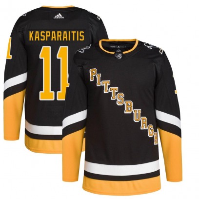 Youth Authentic Pittsburgh Penguins Darius Kasparaitis Adidas 2021/22 Alternate Primegreen Pro Player Jersey - Black