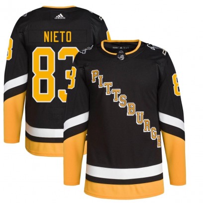 Youth Authentic Pittsburgh Penguins Matt Nieto Adidas 2021/22 Alternate Primegreen Pro Player Jersey - Black