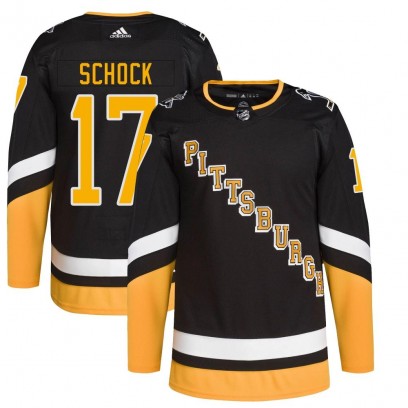 Youth Authentic Pittsburgh Penguins Ron Schock Adidas 2021/22 Alternate Primegreen Pro Player Jersey - Black