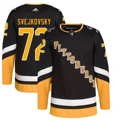 Youth Authentic Pittsburgh Penguins Lukas Svejkovsky Adidas 2021/22 Alternate Primegreen Pro Player Jersey - Black