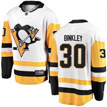 Youth Breakaway Pittsburgh Penguins Les Binkley Fanatics Branded Away Jersey - White