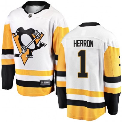Youth Breakaway Pittsburgh Penguins Denis Herron Fanatics Branded Away Jersey - White
