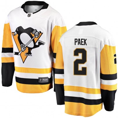 Youth Breakaway Pittsburgh Penguins Jim Paek Fanatics Branded Away Jersey - White