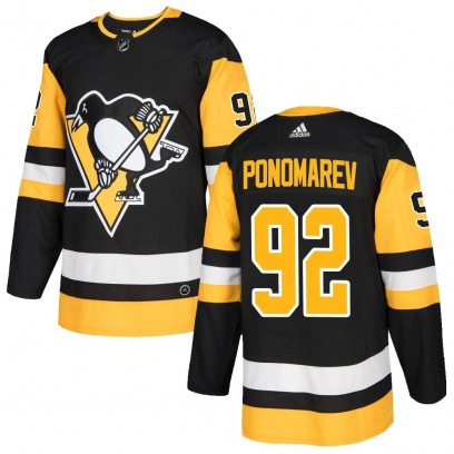Youth Authentic Pittsburgh Penguins Vasily Ponomarev Adidas Home Jersey - Black