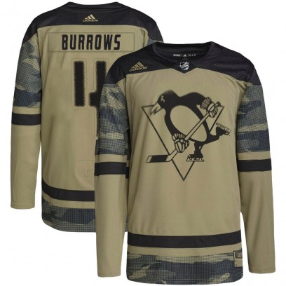 Youth Authentic Pittsburgh Penguins Dave Burrows Adidas Military Appreciation Practice Jersey - Camo
