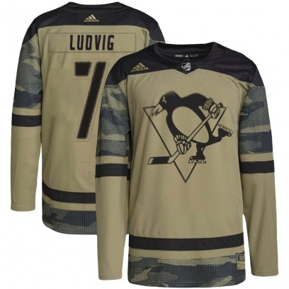 Youth Authentic Pittsburgh Penguins John Ludvig Adidas Military Appreciation Practice Jersey - Camo