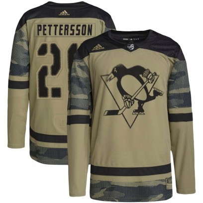 Youth Authentic Pittsburgh Penguins Marcus Pettersson Adidas Military Appreciation Practice Jersey - Camo