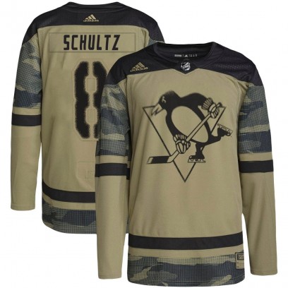 Youth Authentic Pittsburgh Penguins Dave Schultz Adidas Military Appreciation Practice Jersey - Camo