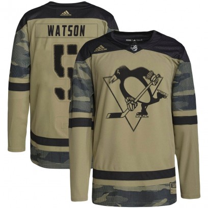 Youth Authentic Pittsburgh Penguins Bryan Watson Adidas Military Appreciation Practice Jersey - Camo
