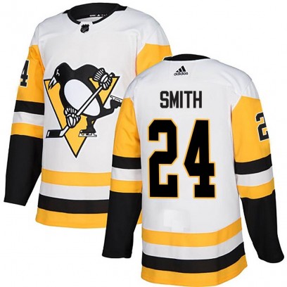 Youth Authentic Pittsburgh Penguins Ty Smith Adidas Away Jersey - White