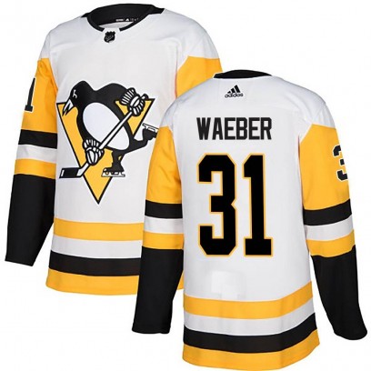 Youth Authentic Pittsburgh Penguins Ludovic Waeber Adidas Away Jersey - White
