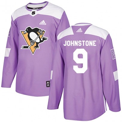 Men's Authentic Pittsburgh Penguins Marc Johnstone Adidas Fights Cancer Practice Jersey - Purple