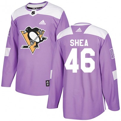 Men's Authentic Pittsburgh Penguins Ryan Shea Adidas Fights Cancer Practice Jersey - Purple