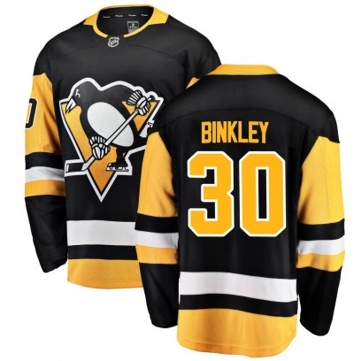 Men's Breakaway Pittsburgh Penguins Les Binkley Fanatics Branded Home Jersey - Black