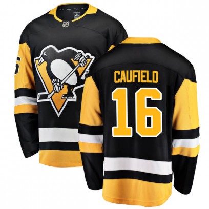 Men's Breakaway Pittsburgh Penguins Jay Caufield Fanatics Branded Home Jersey - Black