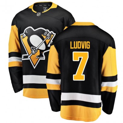Men's Breakaway Pittsburgh Penguins John Ludvig Fanatics Branded Home Jersey - Black