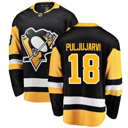 Men's Breakaway Pittsburgh Penguins Jesse Puljujarvi Fanatics Branded Home Jersey - Black