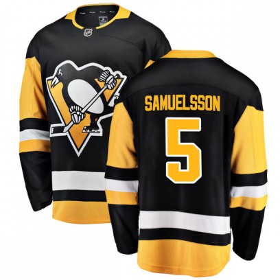 Men's Breakaway Pittsburgh Penguins Ulf Samuelsson Fanatics Branded Home Jersey - Black