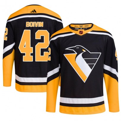 Youth Authentic Pittsburgh Penguins Leo Boivin Adidas Reverse Retro 2.0 Jersey - Black