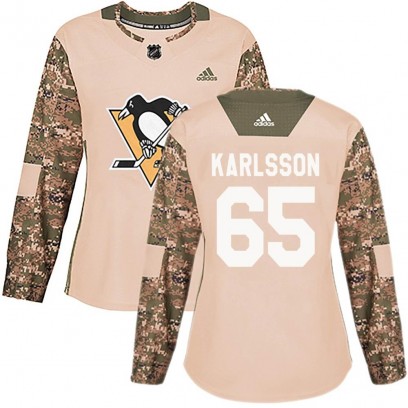 Women's Authentic Pittsburgh Penguins Erik Karlsson Adidas Veterans Day Practice Jersey - Camo