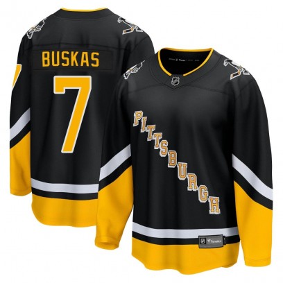 Men's Premier Pittsburgh Penguins Rod Buskas Fanatics Branded 2021/22 Alternate Breakaway Player Jersey - Black