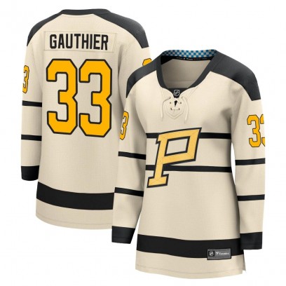 Women's Pittsburgh Penguins Taylor Gauthier Fanatics Branded 2023 Winter Classic Jersey - Cream