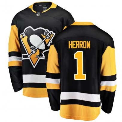 Youth Breakaway Pittsburgh Penguins Denis Herron Fanatics Branded Home Jersey - Black