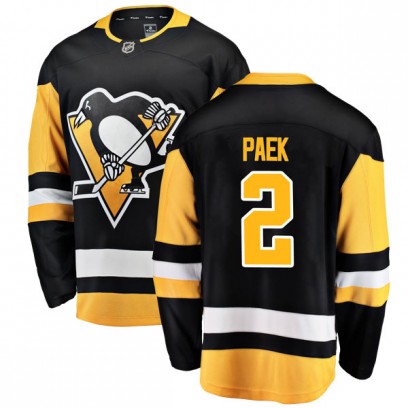Youth Breakaway Pittsburgh Penguins Jim Paek Fanatics Branded Home Jersey - Black