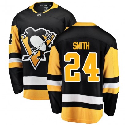Youth Breakaway Pittsburgh Penguins Ty Smith Fanatics Branded Home Jersey - Black