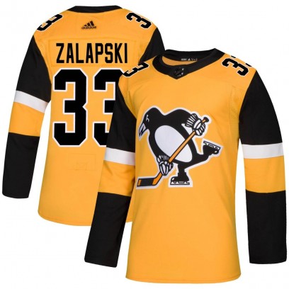 Youth Authentic Pittsburgh Penguins Zarley Zalapski Adidas Alternate Jersey - Gold