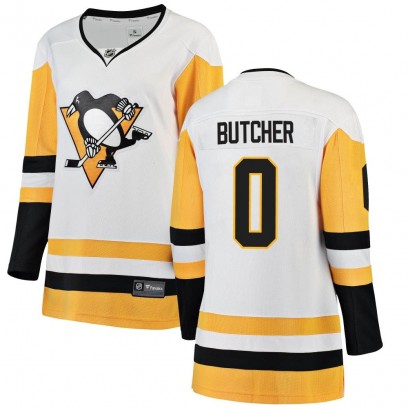 Women's Breakaway Pittsburgh Penguins Will Butcher Fanatics Branded Away Jersey - White