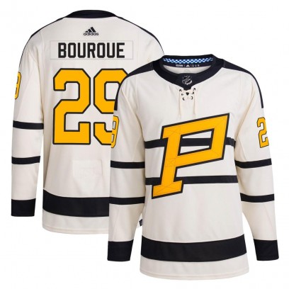 Men's Authentic Pittsburgh Penguins Phil Bourque Adidas 2023 Winter Classic Jersey - Cream