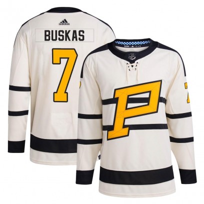 Men's Authentic Pittsburgh Penguins Rod Buskas Adidas 2023 Winter Classic Jersey - Cream