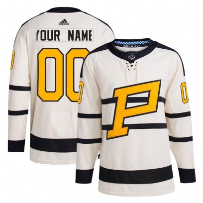 Men's Authentic Pittsburgh Penguins Custom Adidas Custom 2023 Winter Classic Jersey - Cream