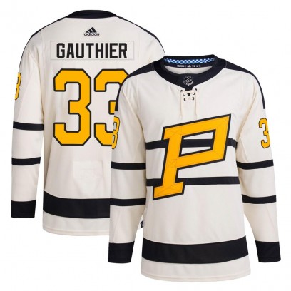Men's Authentic Pittsburgh Penguins Taylor Gauthier Adidas 2023 Winter Classic Jersey - Cream