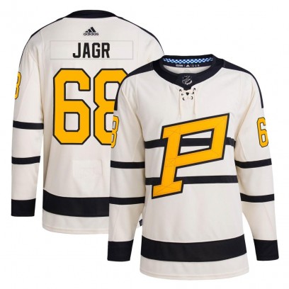 Men's Authentic Pittsburgh Penguins Jaromir Jagr Adidas 2023 Winter Classic Jersey - Cream