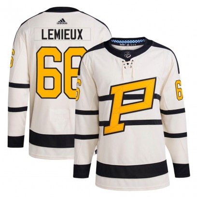 Men's Authentic Pittsburgh Penguins Mario Lemieux Adidas 2023 Winter Classic Jersey - Cream