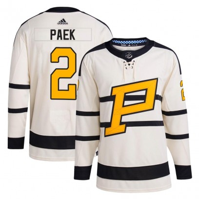 Men's Authentic Pittsburgh Penguins Jim Paek Adidas 2023 Winter Classic Jersey - Cream