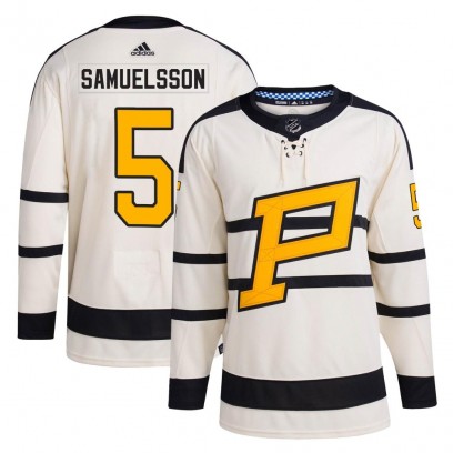 Men's Authentic Pittsburgh Penguins Ulf Samuelsson Adidas 2023 Winter Classic Jersey - Cream