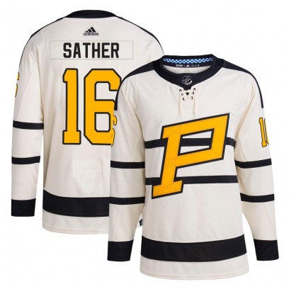 Men's Authentic Pittsburgh Penguins Glen Sather Adidas 2023 Winter Classic Jersey - Cream