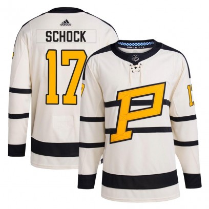 Men's Authentic Pittsburgh Penguins Ron Schock Adidas 2023 Winter Classic Jersey - Cream