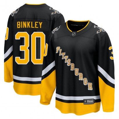 Youth Premier Pittsburgh Penguins Les Binkley Fanatics Branded 2021/22 Alternate Breakaway Player Jersey - Black