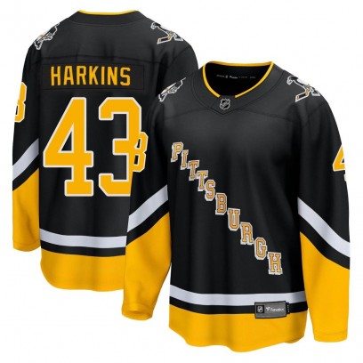 Youth Premier Pittsburgh Penguins Jansen Harkins Fanatics Branded 2021/22 Alternate Breakaway Player Jersey - Black