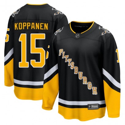 Youth Premier Pittsburgh Penguins Joona Koppanen Fanatics Branded 2021/22 Alternate Breakaway Player Jersey - Black