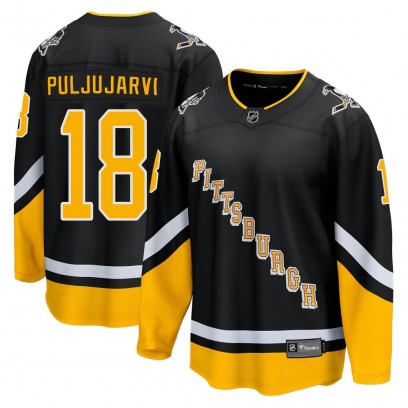 Youth Premier Pittsburgh Penguins Jesse Puljujarvi Fanatics Branded 2021/22 Alternate Breakaway Player Jersey - Black