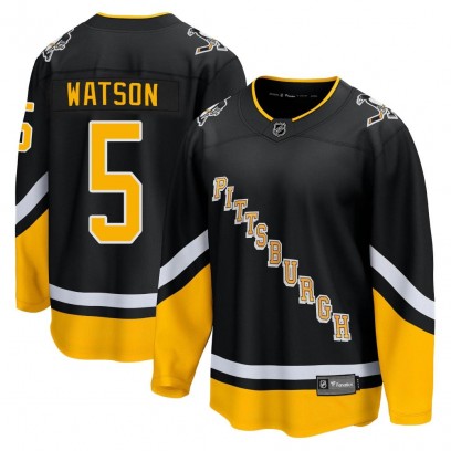 Youth Premier Pittsburgh Penguins Bryan Watson Fanatics Branded 2021/22 Alternate Breakaway Player Jersey - Black