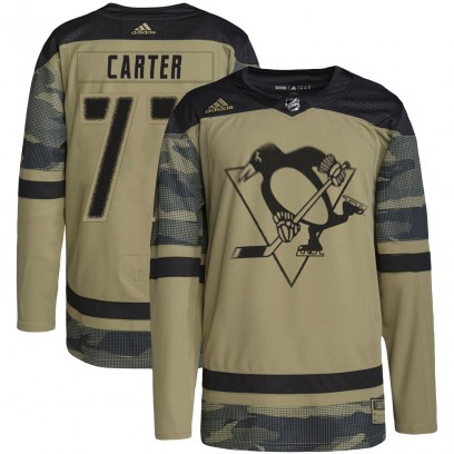Men's Authentic Pittsburgh Penguins Jeff Carter Adidas Military Appreciation Practice Jersey - Camo