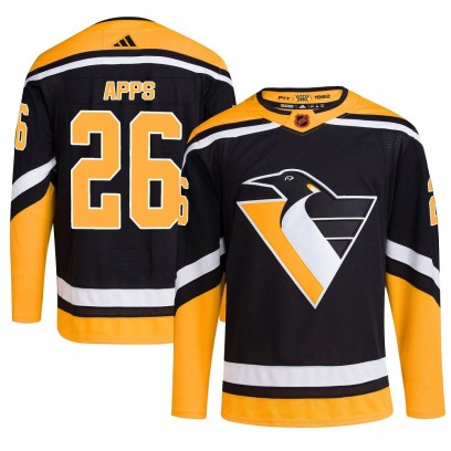 Men's Authentic Pittsburgh Penguins Syl Apps Adidas Reverse Retro 2.0 Jersey - Black